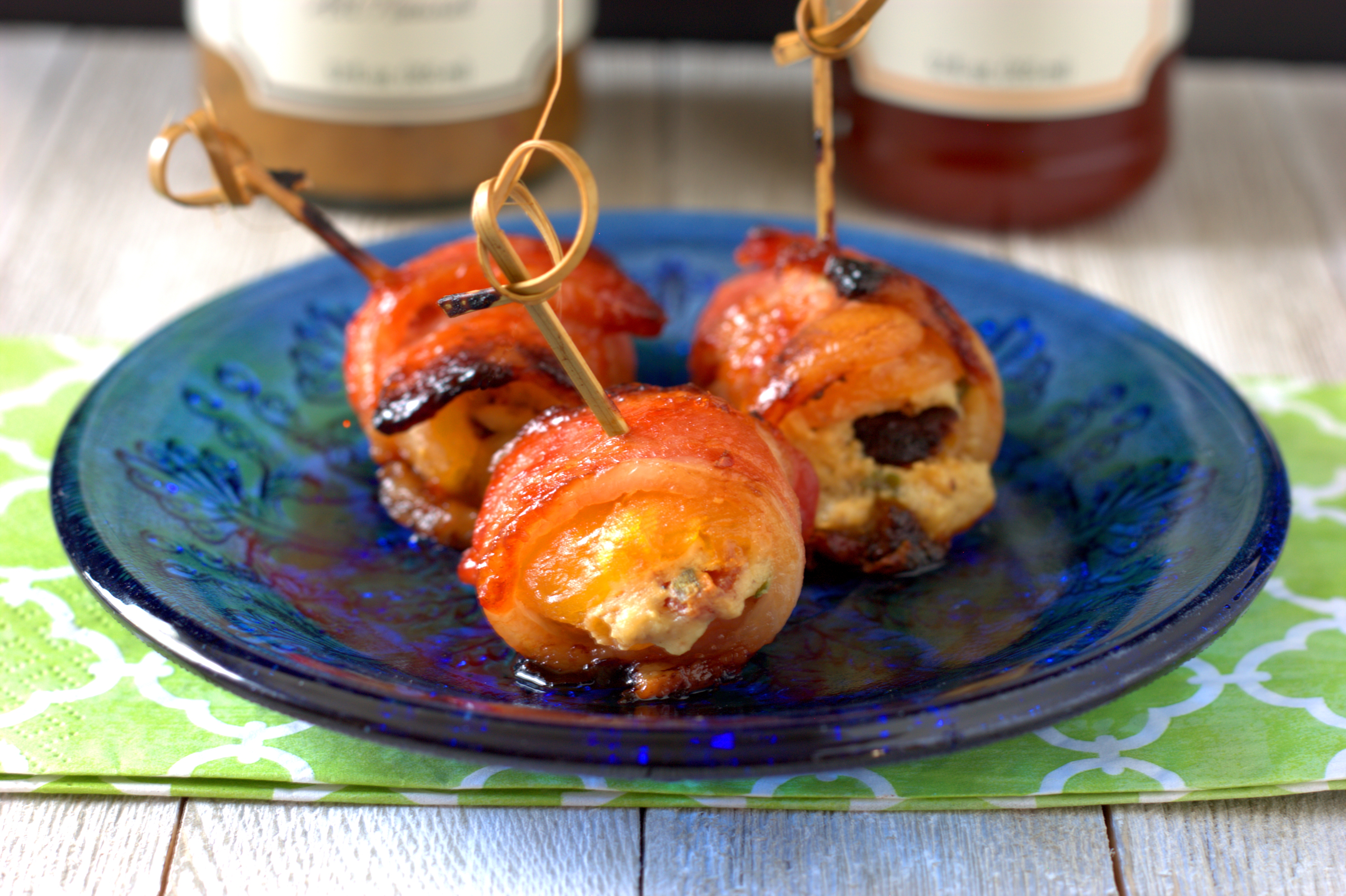Saucy Bacon Wrapped Stuffed Apricots