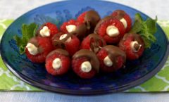 Chocolate Covered Stuffed Raspberries